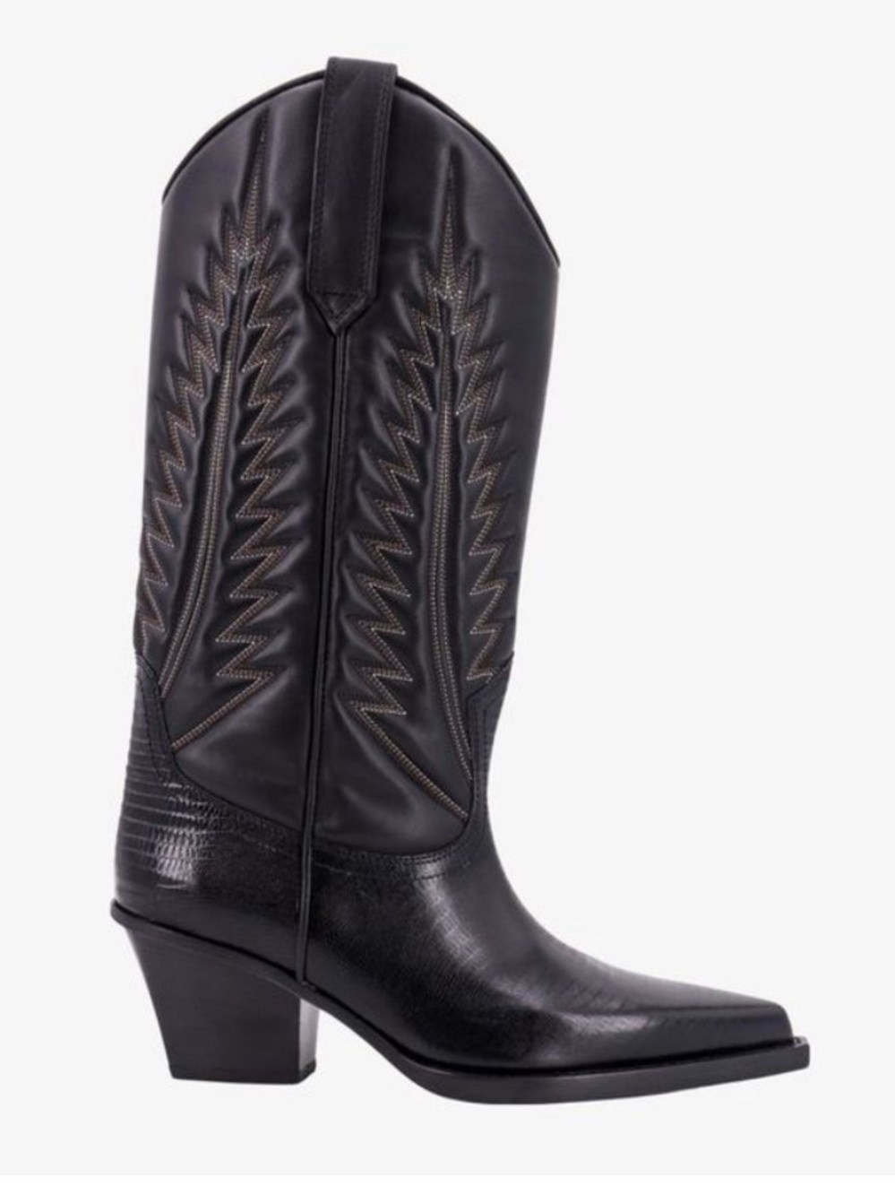 PARIS TEXAS Rosario Woman Black Leather Western Boots NIB